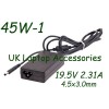 Replacement New Dell Inspiron 15 i5591 2-in-1 Laptop 45W Slim Power Supply AC Adapter Charger